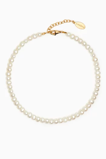 Freshwater Pearl Anklet in 18kt Gold-plated Brass