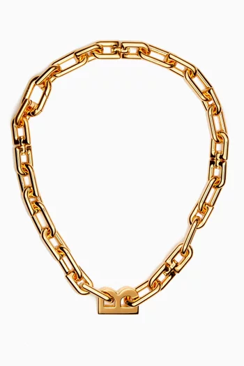 B Chain Necklace in Brass