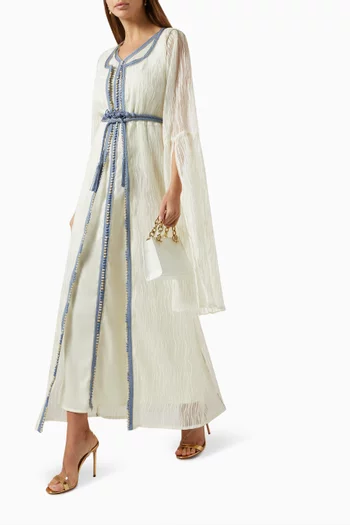 Pleated Moroccan Kaftan Set