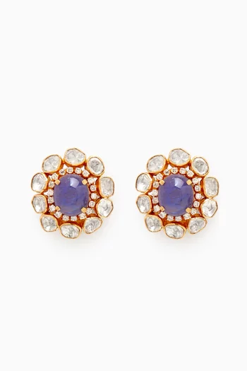 Gayatri Stud Earrings in 18kt Gold & Polki Diamonds