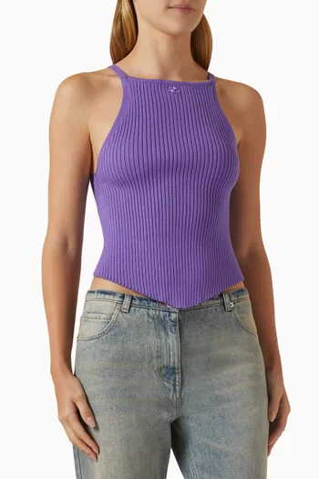 Pointy Tank Top in Ribbed Knit