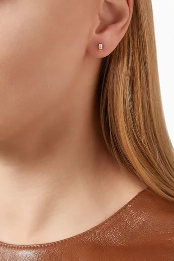 Emerald-shaped Diamond Stud Earrings in 18kt Gold