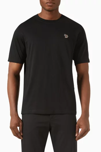 تي شيرت بشعار زيبرا قطن عضوي