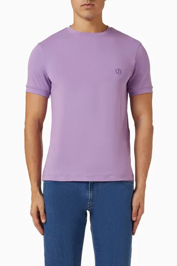 تي شيرت بفتحة رقبة مستديرة فيسكوز جيرسيه