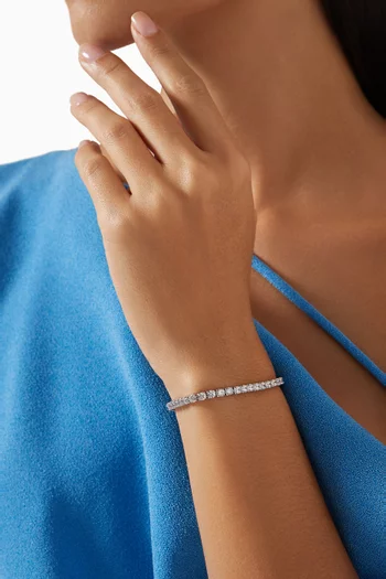 Matrix Tennis Bracelet in Rhodium-plated Metal