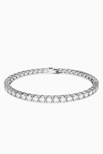 Matrix Tennis Bracelet in Rhodium-plated Metal