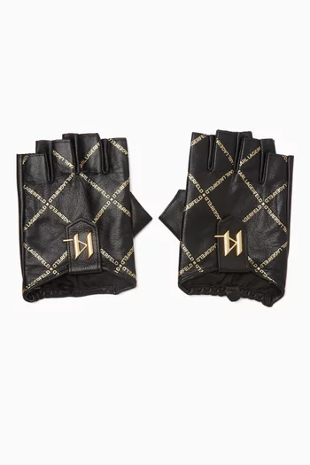KSaddle Fingerless Gloves in Leather