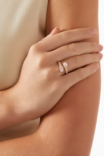 Cleo Diamond & Quartz Midi Ring in 18kt Rose Gold