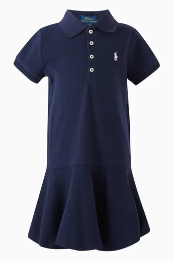 Logo Polo Dress in Cotton Stretch