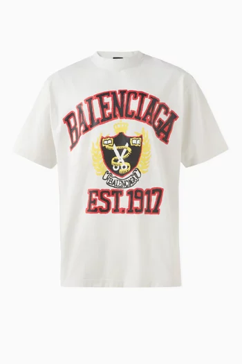 DIY College Logo-print T-shirt in Vintage Cotton-jersey