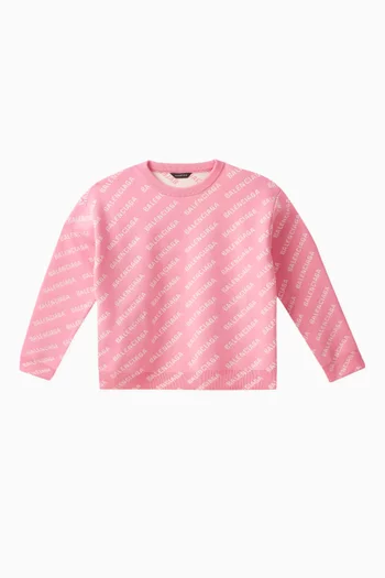 Logo Print Sweater in Cotton Blend