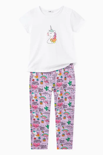 Graphic Print Leggings in Cotton