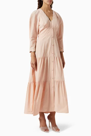 Tiered Maxi Dress in Cotton Blend