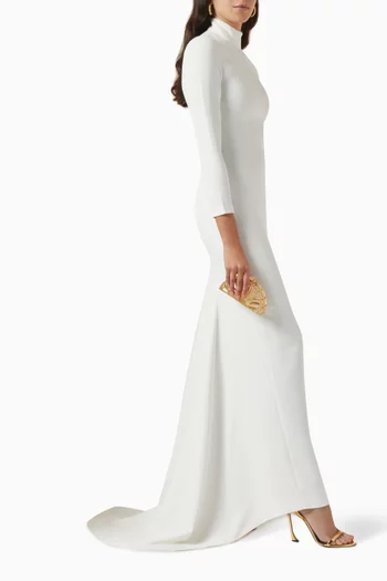 Vivienne High-neck Maxi Dress in Crepe