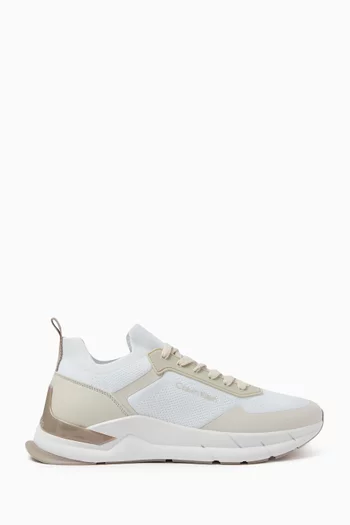 Runner Low Top Sneakers in Mesh & Leather