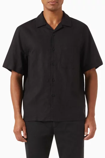 Cuban Collar Shirt in Linen & Cotton