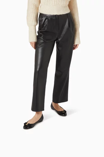 Varina Quilted Ballerina Flats in Leather
