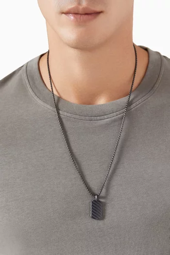 Sculpted Cable Tag in Titanium, 27mm
