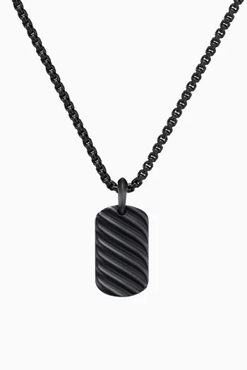 Sculpted Cable Tag in Titanium, 27mm