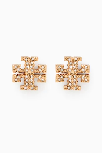 Kira Pavé Stud Earrings in Metal