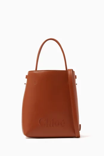Chloé's Sense Micro Tote Bag in Shiny Calfskin