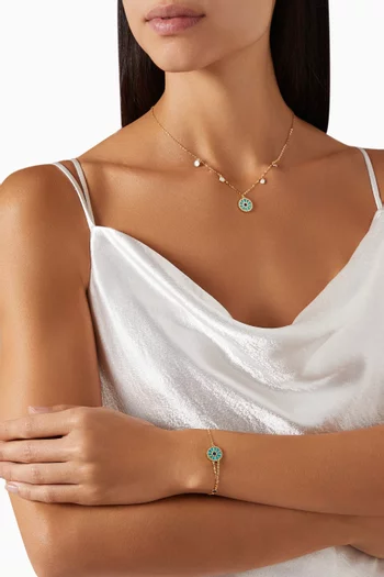 قلادة أميليا دبي بحلي مرصعة بعرق اللؤلؤ بوجهين ذهب عيار 18