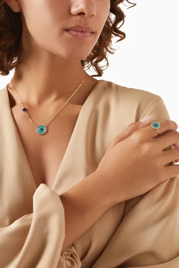 قلادة أميليا دبي بحلي مرصعة بعرق اللؤلؤ بوجهين ذهب عيار 18