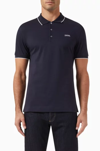 Logo-embroidered Polo Shirt in Cotton