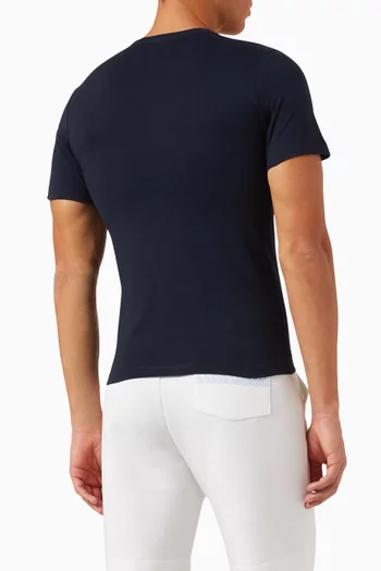Logo Print T-Shirt in Cotton, Set of 3