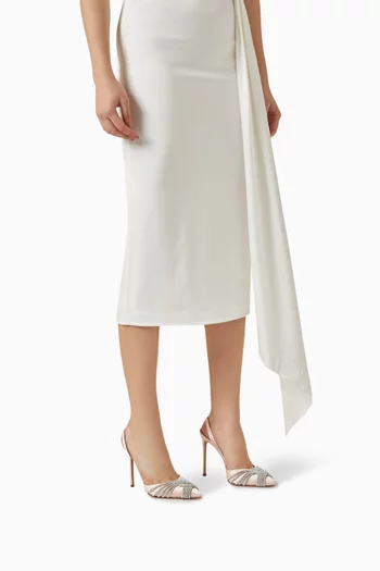 Gatsby 105 Crystal-embellished Slingback Pumps in Satin