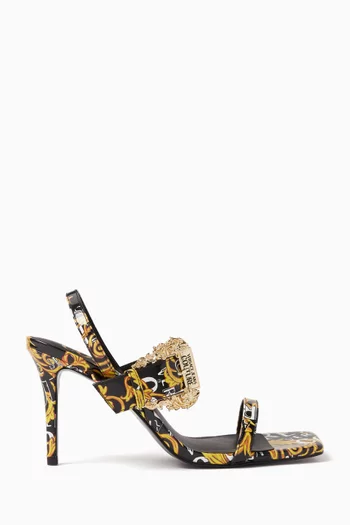 Logo Couture Emily Sandals in Patent Faux Leather