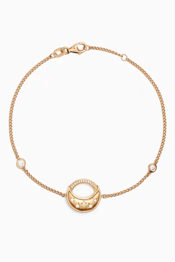 Qamar Starry Night Diamond & Mother of Pearl Bracelet in 18kt Gold