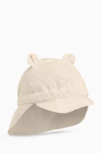 Gorm Bear Ears-embroidered Sun Hat in Organic Cotton & Linen