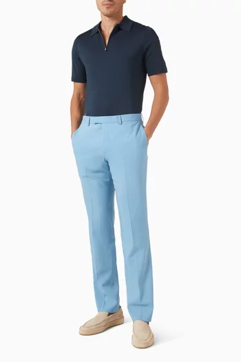Half-zip Polo Shirt in Viscose-blend