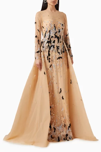 Beaded-embellished Gown in Tulle