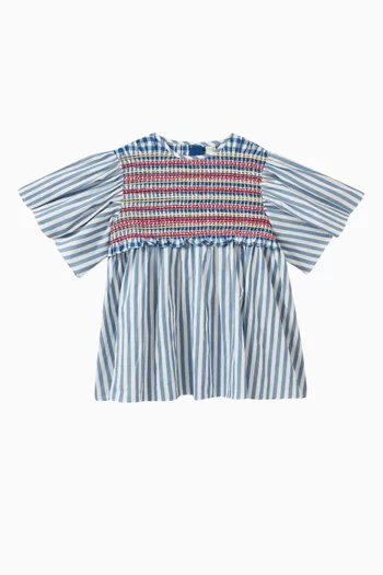 Sofia Smocked Blouse in Cotton