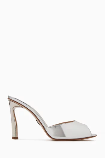 Peep Toe 95 Mules in Patent Leather