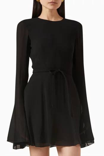 Open-back Mini Dress in Viscose-crepe