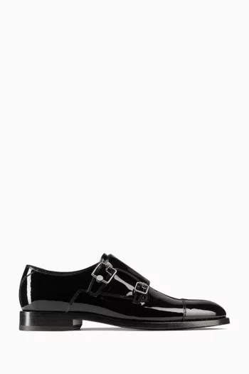 Finnion Monk Strap Loafers in Patent Leather