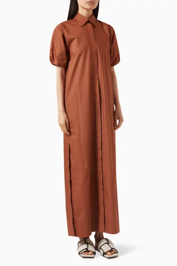 Collected Maxi Shirt Dress in Organic Cotton