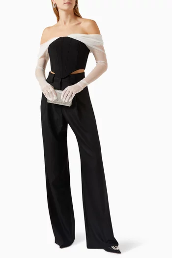 بلوزة جيجي بتصميم مشد مزيج حرير