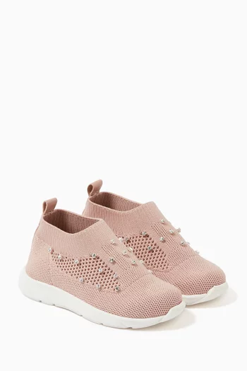 Crystal-embellished Sock Sneakers in Fabric