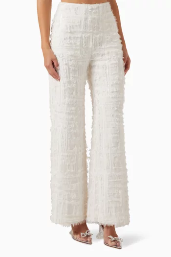 Sequin-embellished Wide-leg Pants in Silk-chiffon