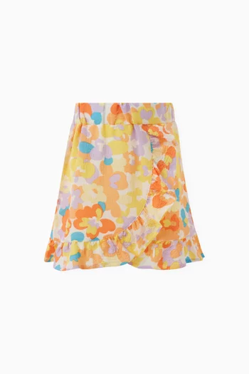 Floral Skirt in Woven Fabric