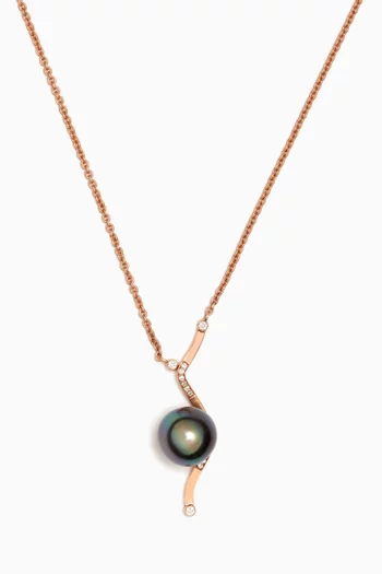 Pinctada Pearl & Diamond Necklace in 18kt Rose Gold
