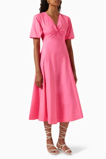 Finley Midi Dress in Cotton Poplin