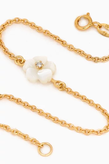 Flower Diamond Bracelet in 18kt Yellow Gold