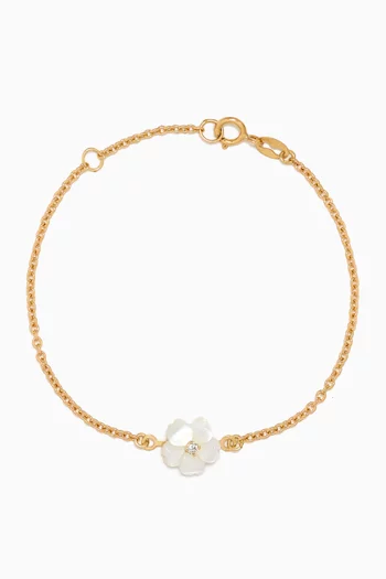 Flower Diamond Bracelet in 18kt Yellow Gold