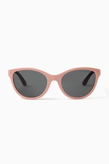 Cat-eye Sunglasses in Shiny Transparent Acetate
