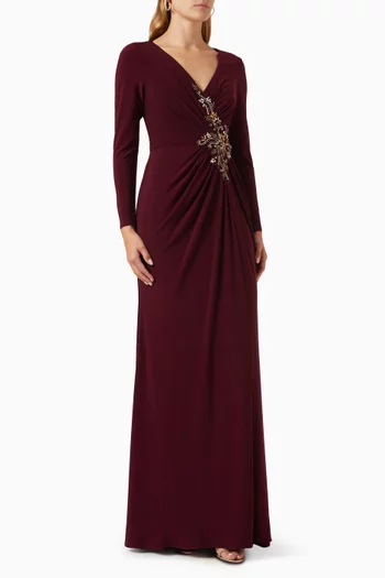 Embellished Wrap Gown
